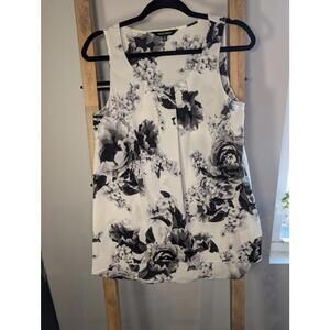 Ellen Tracy Sleeveless Floral Print Blouse Top - Small
